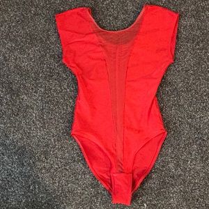Red American Apparel bodysuit